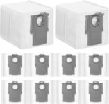 10 Bolsas de Polvo para Aspiradoras S8 Pro Ultra /S7 MAXV Ultra/Q7+/Q7 Max/Q7 Max+/T8/Q5, Bolsas de Aspiradora Compatibles para Roborock S7+Juego de Accesorios de Bolsa de Polvo de Gran Capacidad