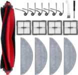 17 piezas de repuesto para robot aspirador Roborock Q10 S5/Q10 S5+/Q10 X5/Q10 X5+, kits de accesorios, 1 cepillo principal, 4 filtros HEPA, 4 almohadillas de fregona, 6 cepillos laterales, 1 cepillo