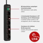 Brennenstuhl Regleta Eco-Line con 6 tomas (cable de 1,5 m, interruptor) negro