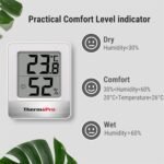 ThermoPro TP49 Higrómetro digital pequeño, termómetro interior para monitorear la medición de temperatura y humedad, para comodidad en la oficina y el hogar, termómetro para reptiles