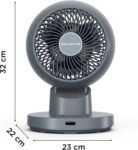 Rowenta Turbo Swift Ventilador de mesa compacto, frío intenso con silencio extremo, oscilación multidireccional, QV2540F0