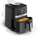 Moulinex Easy Fry Silence, Freidora de aire, Cesta de almacenamiento de 5L, Tecnología silenciosa, Sistema de fácil limpieza y almacenamiento, 10 programas, Negro, EZ5528F0