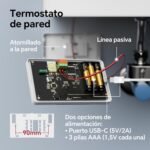 Termostato de Batería WiFi de 2 Cables para Control de Calderas de Gas Termostato Tuya Programable Diariamente, Compatible con Google Voice Control y Alexa.W506 3A