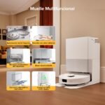 roborock Qrevo S5V Robot Aspirador 12.000Pa Succión, Doble Cepillo Antienredos, Evitación Inteligente de Obstáculos, Fregona Giratoria de Doble Elevación, Autovaciado y Llenado, Blanco