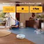 roborock Qrevo S5V Robot Aspirador 12.000Pa Succión, Doble Cepillo Antienredos, Evitación Inteligente de Obstáculos, Fregona Giratoria de Doble Elevación, Autovaciado y Llenado, Blanco