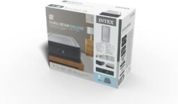 Colchón inflable elevado Intex 64412 Comfort-Plush con tecnología Fiber-Tech, línea Deluxe Dura-Beam