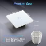 BSEED WIFI Interruptor de luz táctil inteligente, Interruptor táctil de pared con panel de vidrio (se requiere cable neutro) 1 unidad, 1 vía, blanco