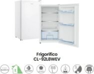 Frigorífico INFINITON CL-92L8WEV de una puerta, 83 cm, E, 88 litros, Puerta reversible, Blanco