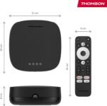 THOMSON Google TV Streaming Box Plus 270, 4K UHD, Altavoz Incorporado para Control por Voz, Netflix, Disney+, Streaming vía WiFi, Google Cast, Memoria 32GB