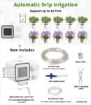 Sistema de Riego Automático para 15 Plantas con Temporizador, Tipo C, Goteros Ajustables, Riego por Goteo, Controlador de Riego para Interior, Balcón, Jardín e Invernadero