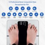 Vitafit Báscula de Baño Digital, Fábrica Profesional DESDE 2001, Báscula de Grasa Corporal y Músculo con App, Báscula Inteligente 13 Composición Corporal Peso IMC Músculo, 182 kg Plata