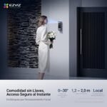 EZVIZ HP7 Pro 4K Videoportero, Desbloqueo por reconocimiento de palma, Monitor táctil a color de 8», Audio bidireccional, Visión nocturna, Detección de movimiento humano, Wi-Fi 2.4/5GHz