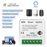 1 x Mini Wifi Smart Switch 16A, Control Remoto para Domótica, Módulo de Interruptor Compatible con Google Home, Alexa, Tuya, SmartLif