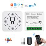 1 x Mini Wifi Smart Switch 16A, Control Remoto para Domótica, Módulo de Interruptor Compatible con Google Home, Alexa, Tuya, SmartLif