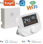 Termostato de caldera inalámbrico WiFi inteligente con control de aplicación remota, períodos de tiempo programables y visualización del clima interior (WiTH3)