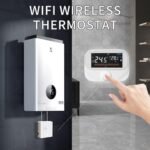 Termostato de caldera inalámbrico WiFi inteligente con control de aplicación remota, períodos de tiempo programables y visualización del clima interior (WiTH3)