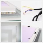 Dripex Espejo de Baño con Luz LED, 60 x 80 cm, Antivaho, Interruptor Táctil, Regulable, 3 Colores de Luz, IP54, Instalación Horizontal/Vertical