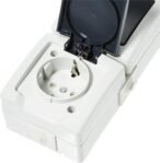 Kopp 136956008 – Juego de 2 enchufes con tapa (vertical), gris