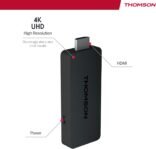 THOMSON Google TV Streaming Stick 140, 4K UHD, Google Assistant, Googlecast, Wi-Fi, Bluetooth 5.0, HDMI, Dolby Atmos, DTS Digital Surround, HDR10, 2GB RAM, 8GB Memoria