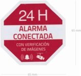 CABLEPELADO Adhesivo Alarma Conectada | Alarma adhesiva | 65x65mm | Vinilo laminado | Uso interior-exterior