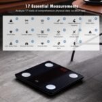 Báscula Digital de Grasa Corporal para Baño, Báscula Inteligente de Grasa Corporal Bluetooth, Monitores de Composición Corporal, 150 kg/330 LB 26 x 26 cm, Pantalla LED (Negro)