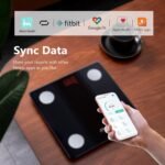 Báscula Digital de Grasa Corporal para Baño, Báscula Inteligente de Grasa Corporal Bluetooth, Monitores de Composición Corporal, 150 kg/330 LB 26 x 26 cm, Pantalla LED (Negro)