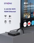 STRONG Leap-S3 TV Box Streaming 4K UHD Google TV con puerto Ethernet, 2GB RAM + 16GB Almacenamiento, Chromecast integrado, WiFi, Google Voice Control, HDR10+, Dolby Atmos y Dolby Vision