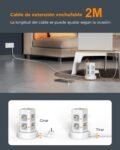 TESSAN Regleta Enchufes con USB C, Regleta Vertical 11 en 1 con Interruptor, Enchufe de Extensión de Torre con Cable de Extensión Retráctil 2M, 2500W para el Hogar, Cocina