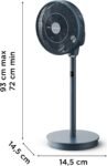 Rowenta Turbo Swift Silence, Ventilador de pie, Frío intenso en silencio extremo, Oscilación multidireccional, QV5041F0, 30m3/min + 18 velocidades