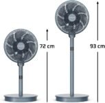 Rowenta Turbo Swift Silence, Ventilador de pie, Frío intenso en silencio extremo, Oscilación multidireccional, QV5041F0, 30m3/min + 18 velocidades