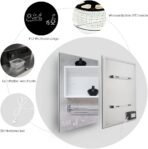 byecold Espejo de Baño LED Antivaho, 60 x 80 cm, Espejo de Pared con Interruptor Táctil, Estación Meteorológica WiFi y Fecha, Espejo Inteligente, Vertical