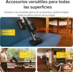 roborock H60 Aspirador Ultra Inalámbrico, Succión 210AW, Autonomía 90 min, Tubo Flexible 90°, Detección de Polvo LED, Cepillo Antienredos para Alfombras, Suelos y Pelos de Mascotas