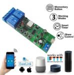 WiFi Jog Relay Interruptor momentáneo/autobloqueo Módulo DIY Automatización del hogar inteligente Control de aplicación eWeLink Compatible con Alexa/Google Assistant/IFTTT (ST-DC2)