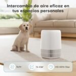 AROEVE Purificador de Aire con Filtro HEPA H13 de 3 Etapas, con un Consumo Energético de Sólo 5W, Silencioso a 22db con Aroma, Combate el Polen, el Humo y los Pelos de Mascotas