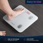 RENPHO Báscula de Grasa Corporal y Muscular, Báscula de Baño Digital con App, Báscula de Peso Inteligente Bluetooth, 13 Medidas de IMC Visceral y Muscular, Fitness, Blanco, Elis 1