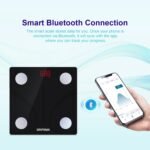 GRIFEMA, GA2001 Báscula de Baño Digital Grasa Corporal, Bluetooth Inteligente con App MovingLife, 13 Funciones de Monitoreo Corporal, Máximo 150 kg, Negro
