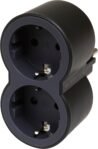 LEGRAND Adaptadores 2P+T, 2 Tomas/Enchufes Frontales, Plug Thief, Negro/Gris Oscuro 694517