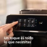 Philips Cafetera espresso automática Serie 2200 – 2 cafés, pantalla táctil, espumador de leche clásico, molinillo de cerámica, negro mate (EP2220/10)