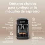 Philips Cafetera espresso automática Serie 2200 – 2 cafés, pantalla táctil, espumador de leche clásico, molinillo de cerámica, negro mate (EP2220/10)