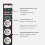 Brennenstuhl Regleta Súper Sólida con 8 Tomas y Protección contra Sobretensiones de hasta 13.500 A (con Cable de 2,5 m e Interruptor, Regleta de Policarbonato irrompible) Negro/Gris