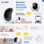 Tapo C210 – Cámara IP WiFi Cámara de Vigilancia 360° 2K (3MP), Visión Nocturna, Soporta Tarjeta SD de hasta 512GB, Detección y Seguimiento de Movimiento, Control Remoto, Compatible con Alexa