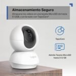 Tapo C210 – Cámara IP WiFi Cámara de Vigilancia 360° 2K (3MP), Visión Nocturna, Soporta Tarjeta SD de hasta 512GB, Detección y Seguimiento de Movimiento, Control Remoto, Compatible con Alexa