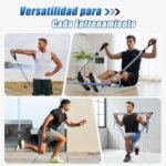 Barra de Pilates, ALongSong Barra Pilates Hecha de Hierro con 4/6 Bandas Elásticas de Resistencia de 20-180LBS / 30-240LBS / 50-360LBS, Fitness en Casa para Mujer