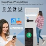 Fuytuly WiFi Tuya Cerradura de puerta inteligente con huella digital, cerradura electrónica digital biométrica 13,56 MHz RFID IC Tarjeta App Contraseña desbloqueada remotamente