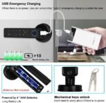 Fuytuly WiFi Tuya Cerradura de puerta inteligente con huella digital, cerradura electrónica digital biométrica 13,56 MHz RFID IC Tarjeta App Contraseña desbloqueada remotamente