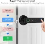 Fuytuly WiFi Tuya Cerradura de puerta inteligente con huella digital, cerradura electrónica digital biométrica 13,56 MHz RFID IC Tarjeta App Contraseña desbloqueada remotamente