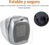 Amazon Basics Calefactor cerámico 1800 W con termostato regulable, plateado