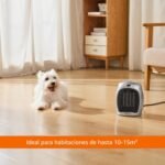 Amazon Basics Calefactor cerámico 1800 W con termostato regulable, plateado