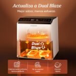 Cosori Freidora de Aire Dual Blaze, Air Fryer WIFI 6.4L, 11 en 1, Freidora Sin Aceite, Más de 90 Recetas en la App Creada por Chef en Español, Blanca, con Doble Resistencia, CAF-P585S