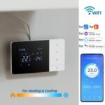 Termostato inteligente programable WiFi para calefacción y refrigeración – Aplicación Tuya Smart y Smart-Life, funciona con Alexa, para calderas de gas, alimentado por batería o USB
